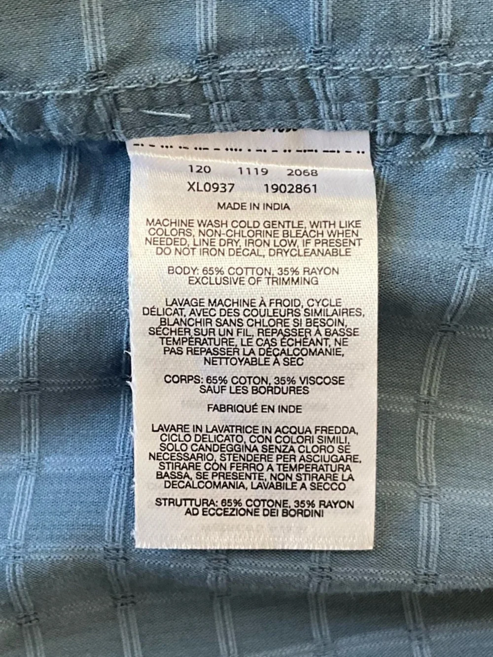 Columbia Women’s Shirt Cap Sleeve Button Down Tunic Blue Cotton/Rayon Size L - Picture 5 of 5